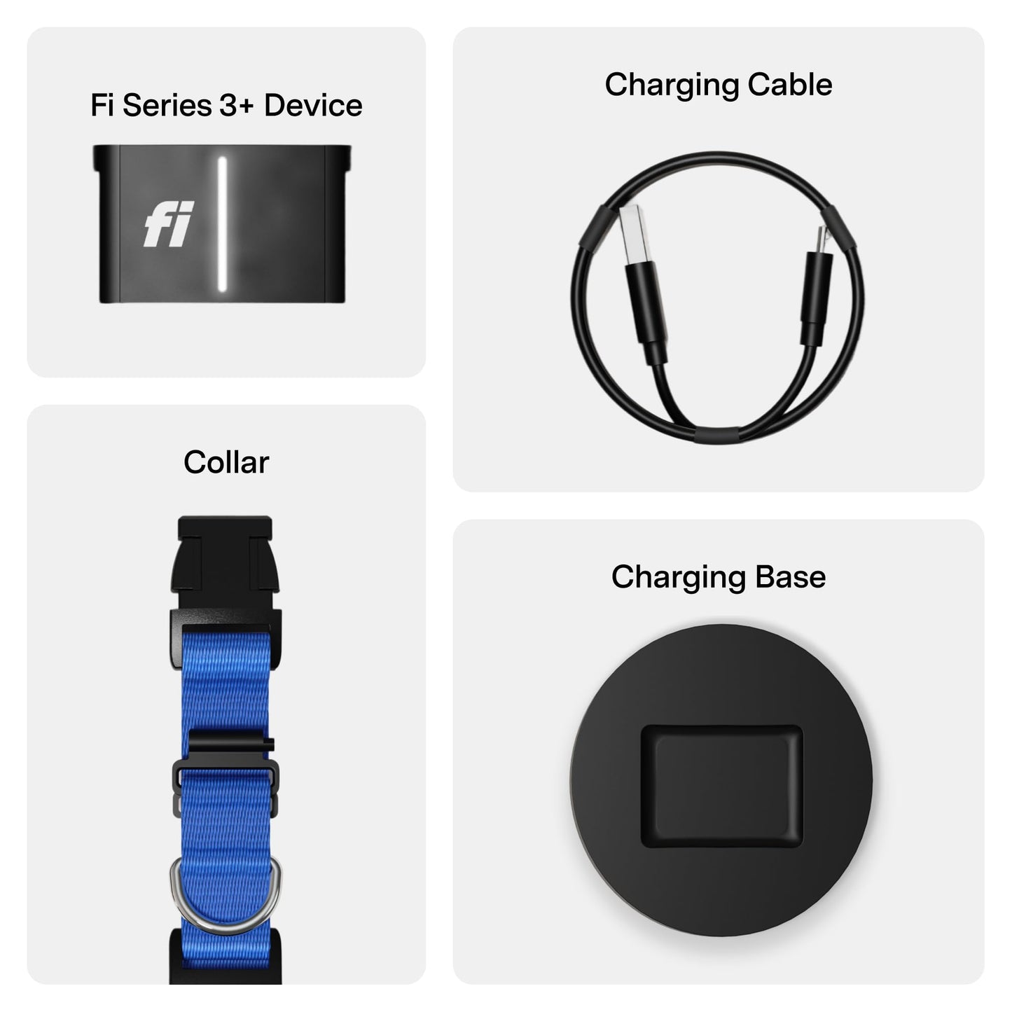 Fi New Series 3+ Smart Dog Tracker Collar [6 Month Membership Included] GPS Tracker for Dogs with Health & Behavior Monitoring, Escape Alerts, Waterproof, LED, Apple Watch Compatible (Blue, Large)