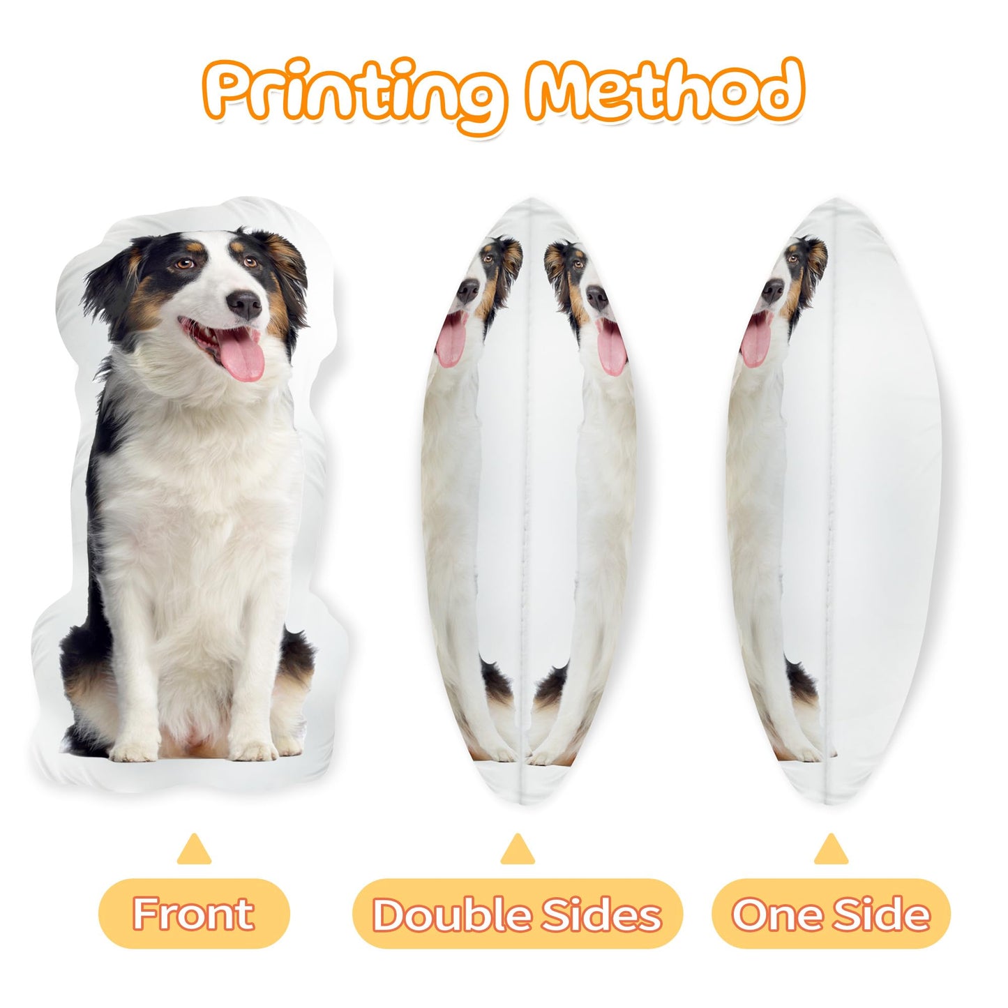 Easycosy Custom Pet Photo Pillow, Personalized Pillow Shaped Like Your Dog Cat Face, Customized Stuffed Animal Picture Pillows, Memorial Gifts for Pet Animal Lovers Her Him(10 Inch)