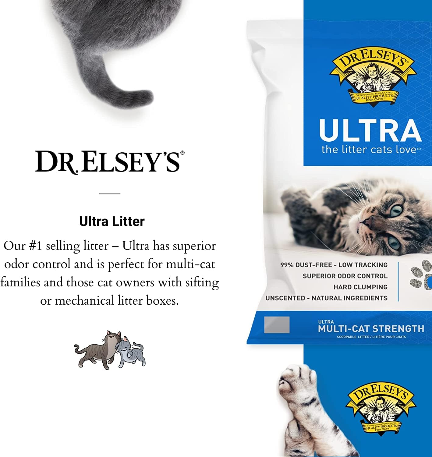 Dr. Elsey's Ultra Unscented Clumping Clay Cat Litter 18 lb Bag