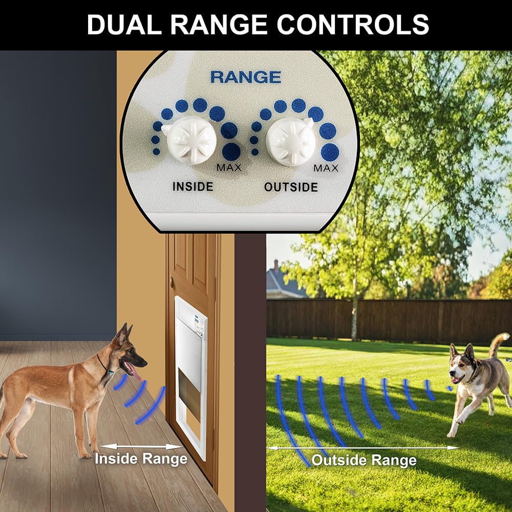 Power Pet Automatic Electronic Pet Door by High Tech Pet - Pet Operated Dog Door, High Security, Air Tight, for Large Dogs 30-100 lbs. (12 1/4" x 16" Pet Opening), Door Mount, Easy Install - PX-2DM
