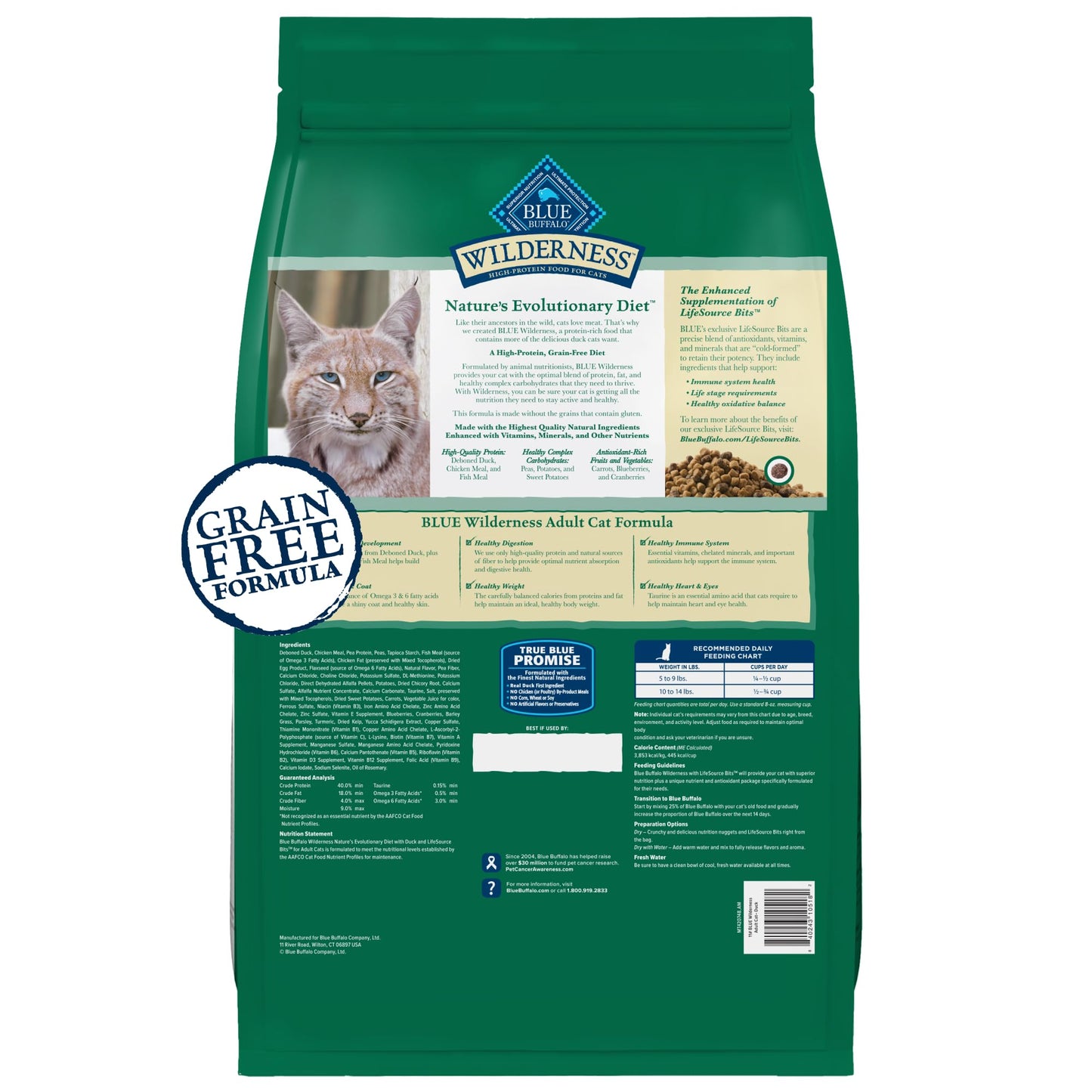 Blue Buffalo Wilderness Grain‑Free Duck Cat Food – 11 lb