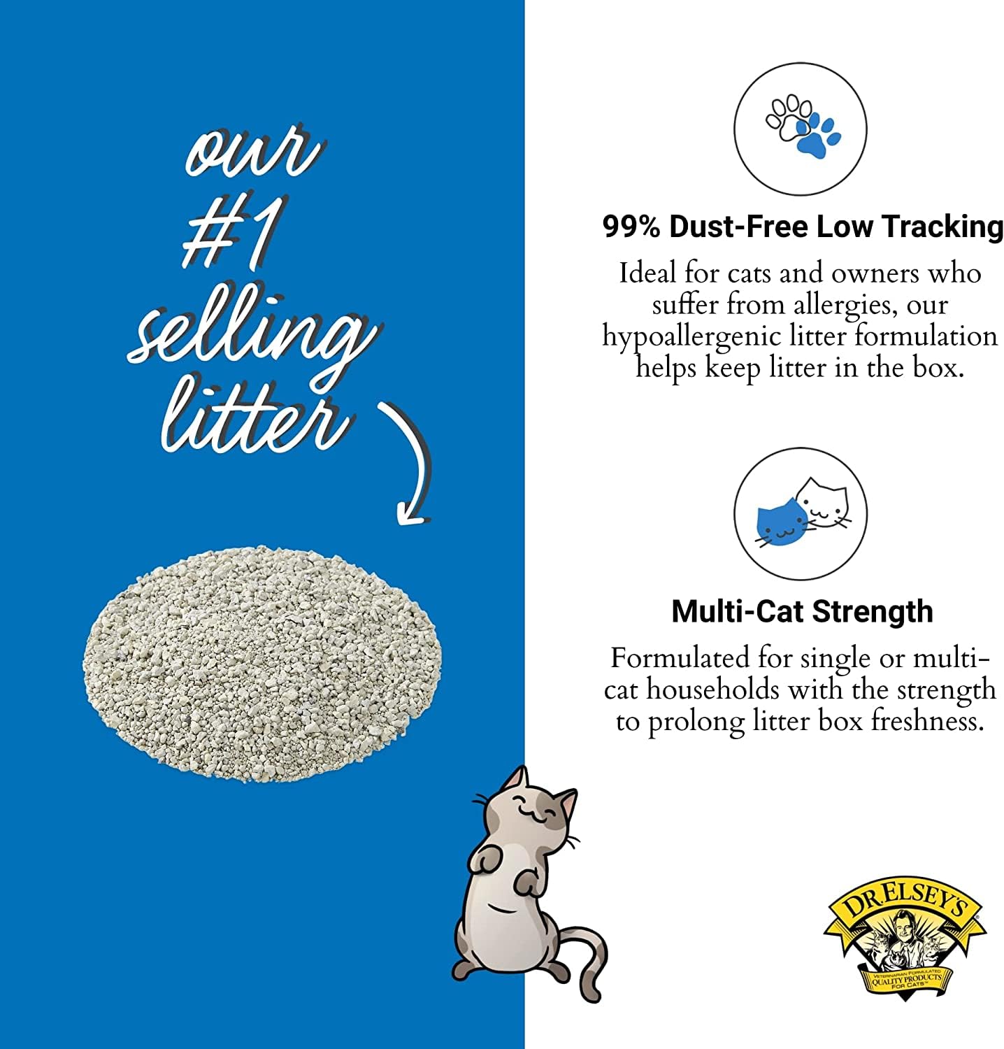 Dr. Elsey's Ultra Unscented Clumping Clay Cat Litter 18 lb Bag