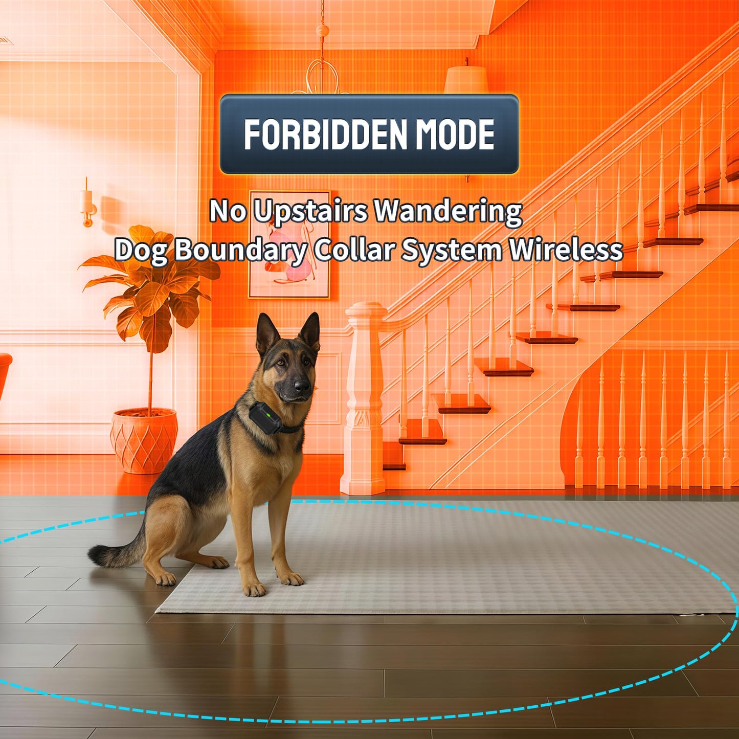 3-in-1 Wireless Dog Fence System for 3 Dogs with Remote Training Collar & Forbidden Zone,Adjustable 10-120ft Boundary Range, Beep Vibration & Static Shock Modes,IPX7 Waterproof for Yard & Home,2collar