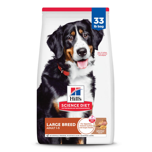 Hill's Science Diet Adult 1-5 Large Breed Recipe Dry Dog Food, Lamb Meal & Brown Rice, 33 lb. Bag