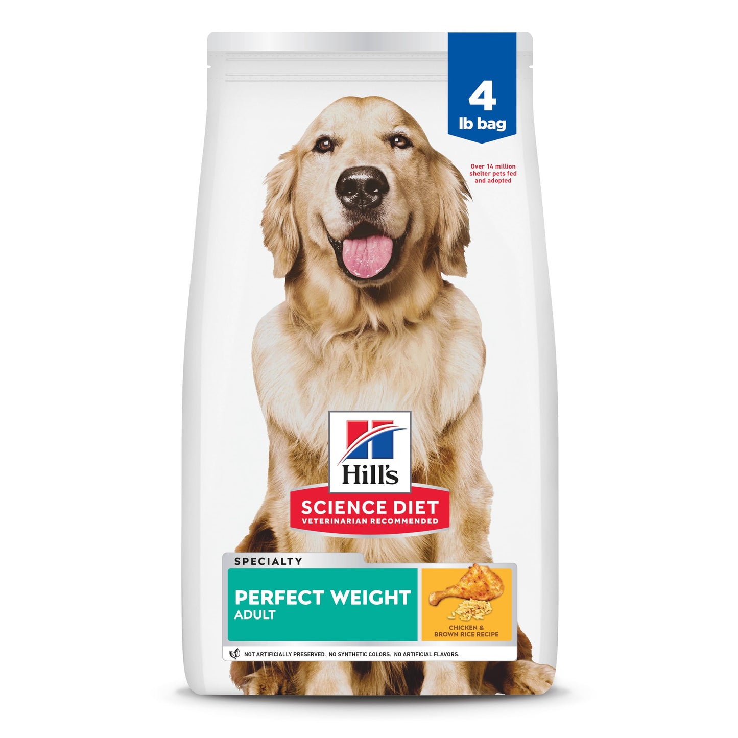 Hill's Science Diet Adult Perfect Weight Dry Dog Food, Chicken & Brown Rice, 4 lb. Bag