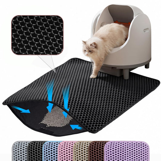Petinstinct Double‑Layer Cat Litter Mat – 24×18" (Black)