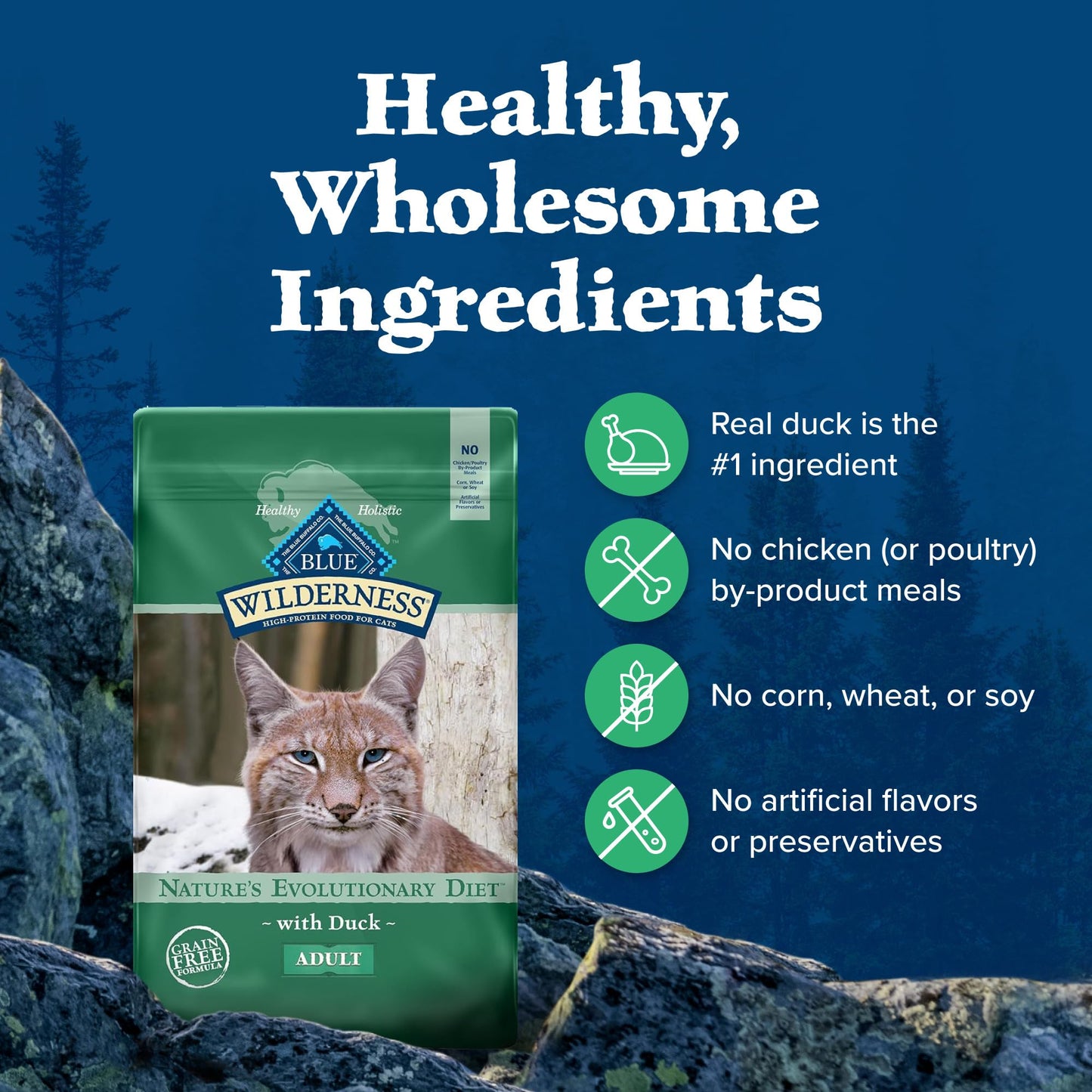 Blue Buffalo Wilderness Grain‑Free Duck Cat Food – 11 lb