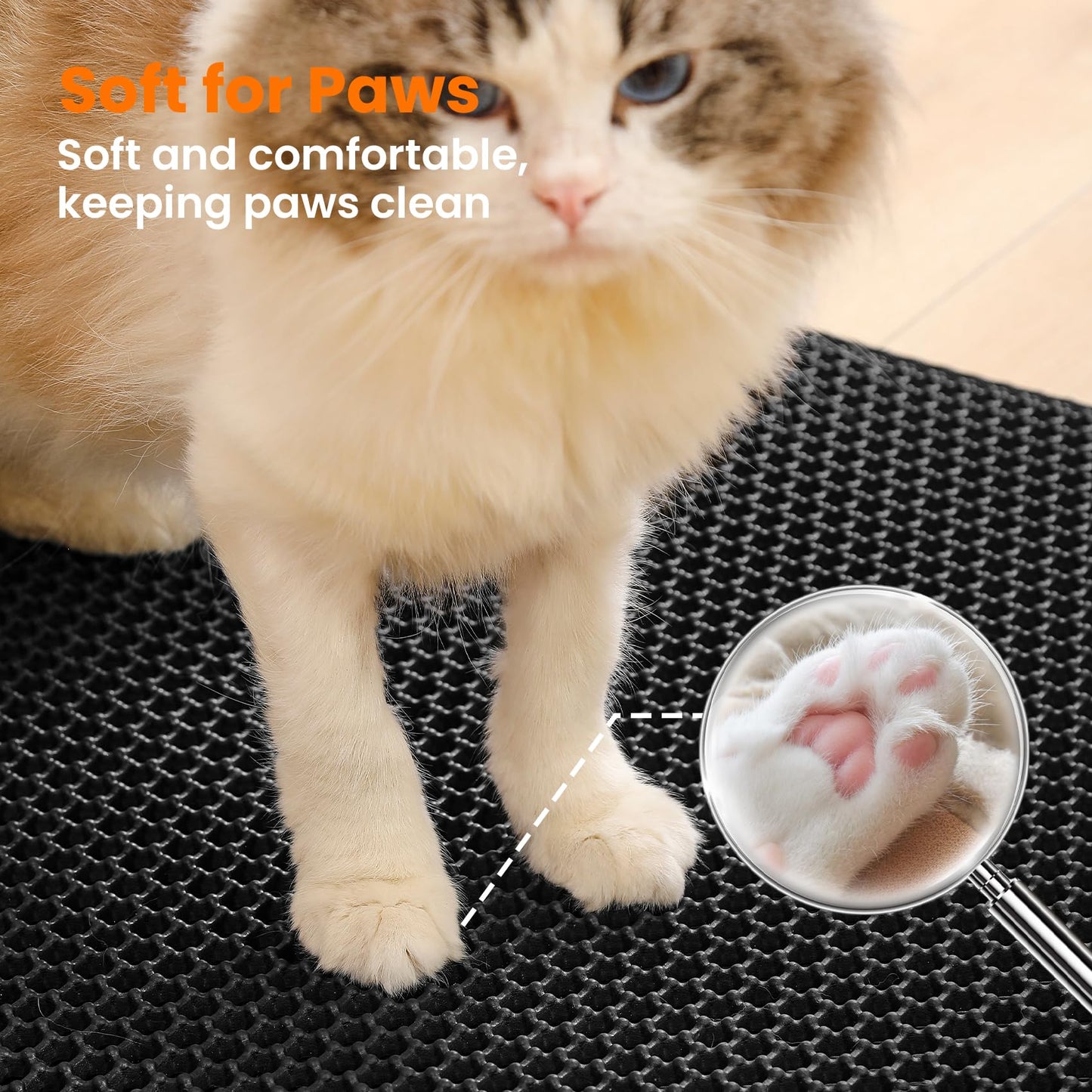 Petinstinct Double‑Layer Cat Litter Mat – 24×18" (Black)